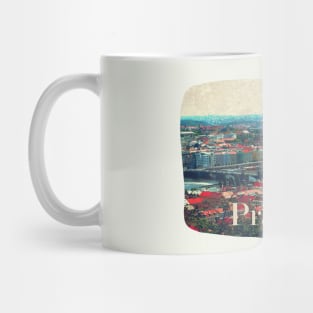 Photography in old city Prague distressed Mug